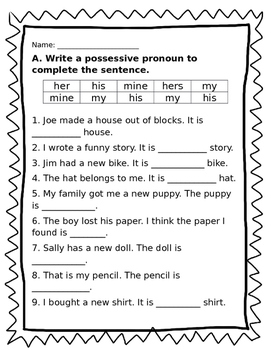 Possessive Pronouns - Journeys Unit 5, Week 23 by Mrs A in First Grade