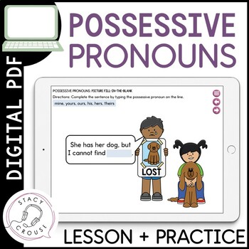 Preview of Pronouns Speech Therapy Possessive Pronouns Adjectives Digital Activities PDF