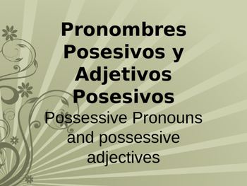 Preview of Possessive Pronouns and Possesive Adjectives
