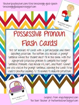 Preview of Possessive Pronouns and Possessive /s/ Flash Cards