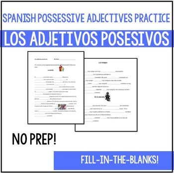 Preview of Possessive adjectives in Spanish activity. Adjetivos posesivos