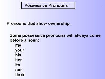 Preview of Possessive and Reflexive Pronouns