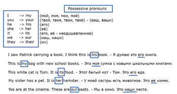 Preview of Possessive pronouns/ Притяжательные местоимения