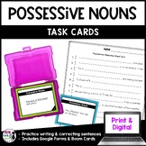Possessive Nouns Task Cards - Singular and Plural - Apostr