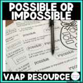 Possible or Impossible Worksheets - A VAAP Resource