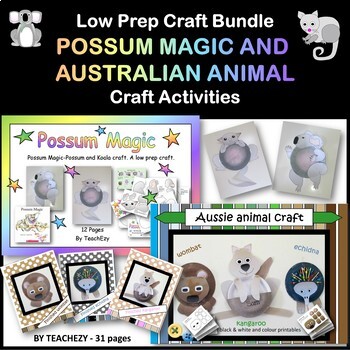 Preview of Australian Animals Craft BUNDLE goes well with Possum Magic
