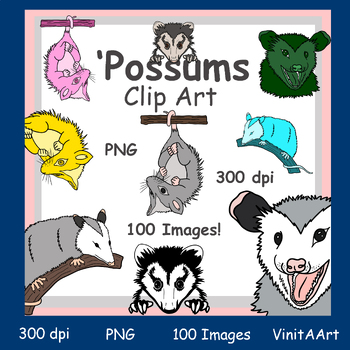 possums clipart heart