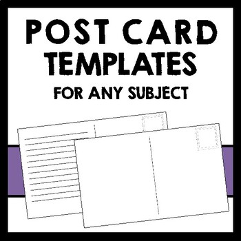 Preview of Post Card Templates {Any Subject!}