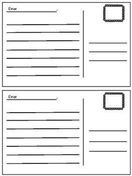 Post Card Template- Editable by Rebecca Hurd | Teachers Pay Teachers