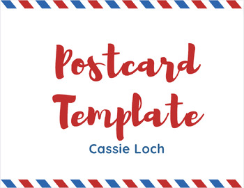 👉 Blank Postcard Template Writing Activity