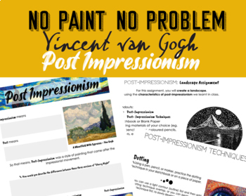 Preview of Van Gogh, Post-Impressionism, Drawing: High School Art Online /Distance Learning