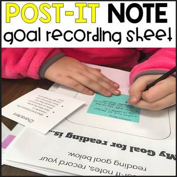 Preview of Post It Note Goal Recording Sheet for Readers Notebook