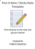 Post It Note / Sticky Note Printing Template - FREEBIE