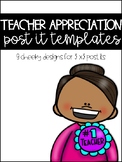 Post It Template for Teacher Gifts and Appreciation
