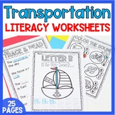 Transportation Activities Literacy Centers Printable Works