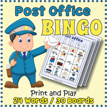 US Post Office Vocabulary BINGO & Memory Matching Card Game Activity