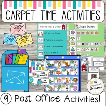 Preview of Post Office Carpet Time Activities Circle Time | Preschool | Kindergarten