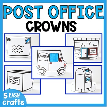Preview of Post Office Dramatic Play Craft Printable Coloring Activity Community Helpers