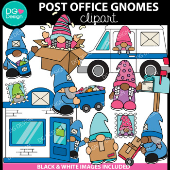 Preview of Post Office Gnomes Clipart | Postal Clip Art | Mail Delivery Clipart