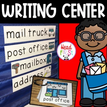 Preview of Post Office Mail Vocabulary Words and Picture Cards for Writing Center ESL