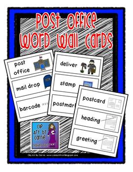 Post Office Theme Word Wall Cards by Clip Art by Carrie Teaching First