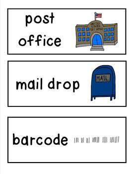 post office theme word wall cards by clip art by carrie teaching first