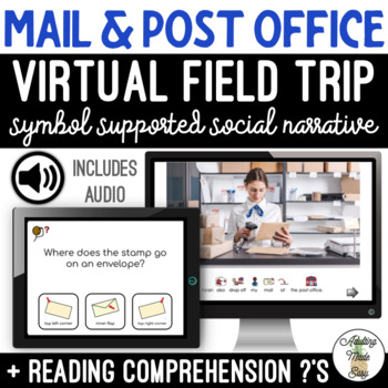 Preview of Post Office Virtual Field Trip Social Narrative & Comprehension Google Slides SS