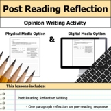 Post Reading Reflection Writing Activity - Digital and Phy