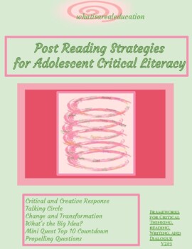 Preview of Post Reading for Teenagers- Critical Thinking, Response Writing, Talking Circle