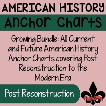 Preview of Post Reconstruction American History Anchor Charts Growing Bundle!
