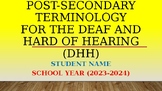 Post-Secondary Terminology for the Deaf and Hard of Hearing (DHH)
