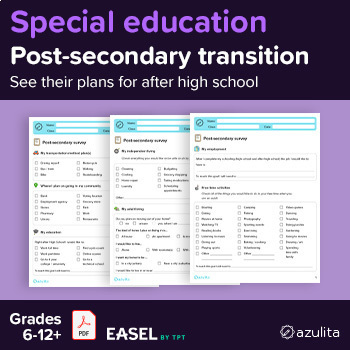 Preview of Post-Secondary Transition Survey — PDF & Easel