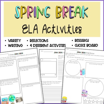 Preview of Spring Break ELA Activities (6th-12th Grade)
