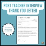 Post-Teacher Interview Thank You Letter | Fully Editable