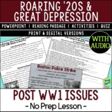 Post WW1 America Lesson - Prohibition - Labor Strikes - Re