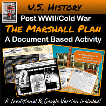 Preview of U.S. History | Post WWII & Cold War | Marshall Plan | Document Based Activity
