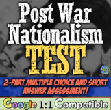 Post War Nationalism Movements Assessment | 2 Part Test fo