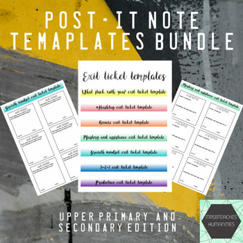 Preview of Post-it note printable templates - bundle