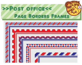 Preview of Post office border clipart, Page Borders, Frames, PND file instant Download