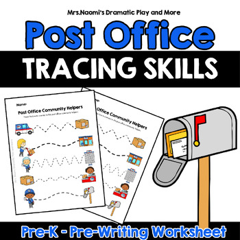 Preview of Postal Office Tracing Worksheet, PreK, Other(Arts), no-prep, activities