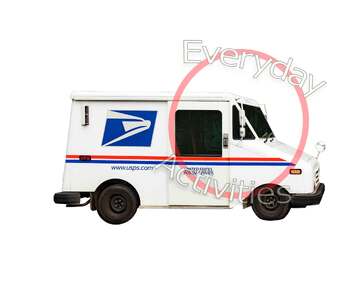Preview of Stock Photo Postal Truck, Mail Vehicle, US Postal Service Truck, Mail Carrier