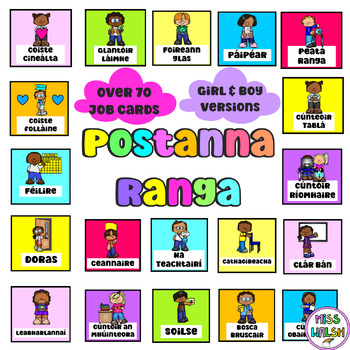 Preview of Postanna Ranga - Classroom Jobs as Gaeilge
