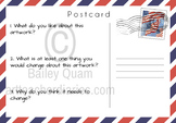 Postcard Critique Editable Art Writing Criticism Post card
