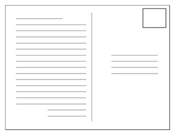 👉 Blank Postcard Template Writing Activity