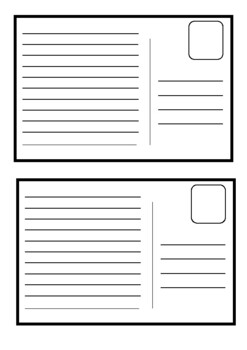 👉 Blank Postcard Template Writing Activity