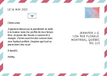 Postcard Template (French) by Jennifer Jauvin-Goes | TPT