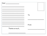 Postcard Writing Template with Pictures for Primary Grades