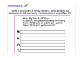 Postcard Writing Template with Writing Prompt and RAFT Pre