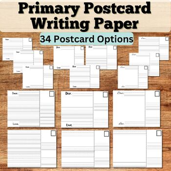 Preview of Postcard templates | 34 Differentiated Writing Center|Primary Paper|Print and Go
