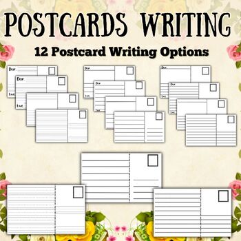 Preview of Postcard templates | Differentiated Writing Center |Print and Go